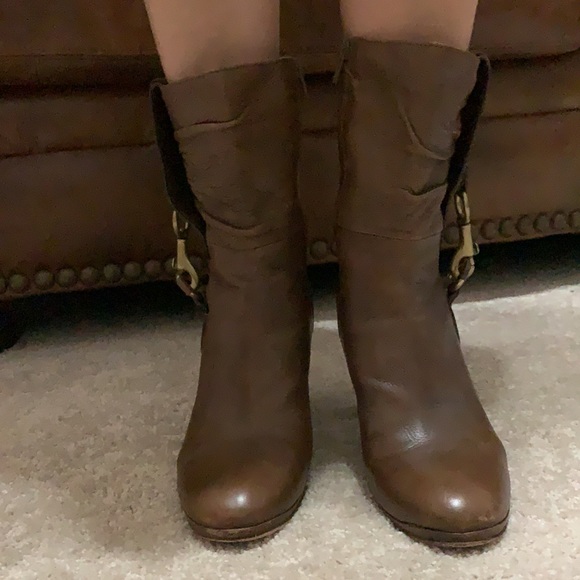 COACH leather mid calf boots - Picture 2 of 5